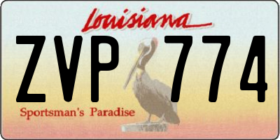 LA license plate ZVP774