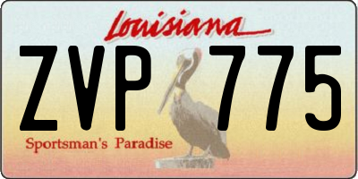 LA license plate ZVP775