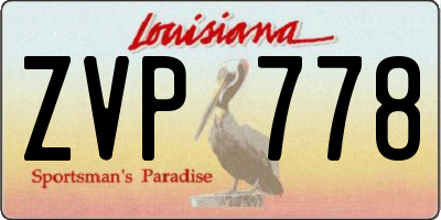 LA license plate ZVP778