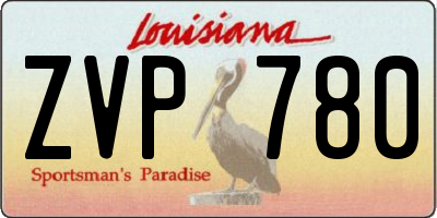 LA license plate ZVP780