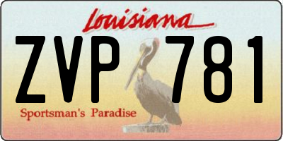 LA license plate ZVP781