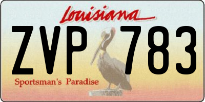 LA license plate ZVP783