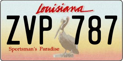 LA license plate ZVP787