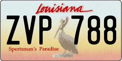 LA license plate ZVP788