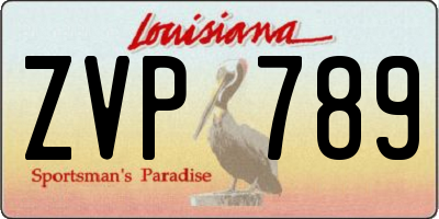 LA license plate ZVP789