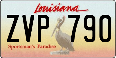 LA license plate ZVP790