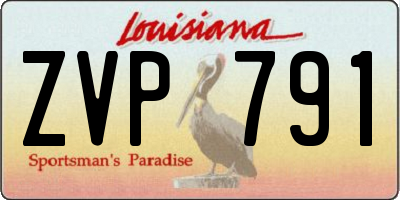 LA license plate ZVP791