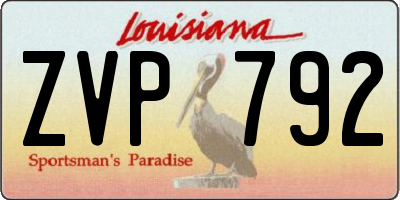 LA license plate ZVP792