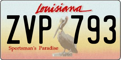 LA license plate ZVP793