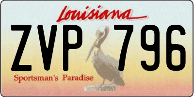 LA license plate ZVP796