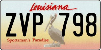 LA license plate ZVP798