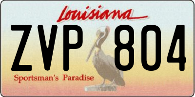 LA license plate ZVP804