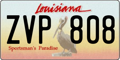 LA license plate ZVP808