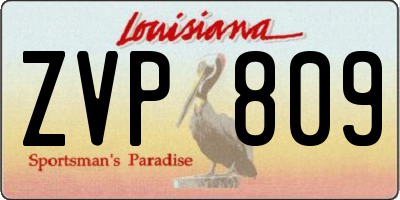LA license plate ZVP809