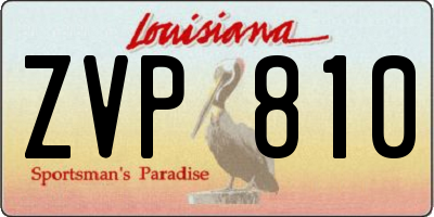 LA license plate ZVP810