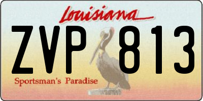 LA license plate ZVP813