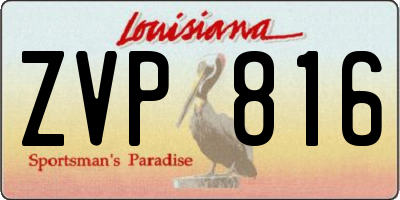 LA license plate ZVP816