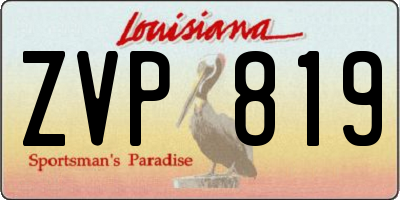 LA license plate ZVP819