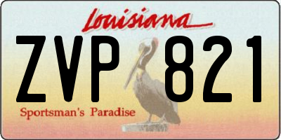 LA license plate ZVP821