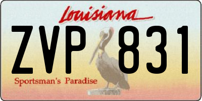 LA license plate ZVP831