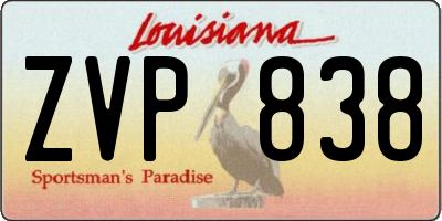 LA license plate ZVP838