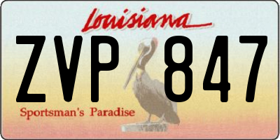 LA license plate ZVP847
