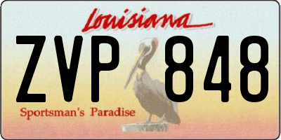 LA license plate ZVP848