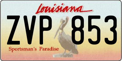 LA license plate ZVP853