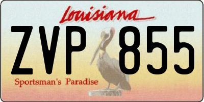 LA license plate ZVP855