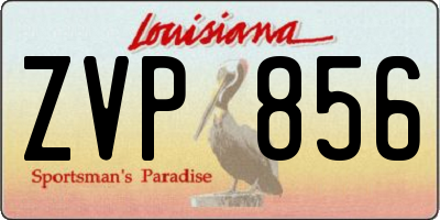 LA license plate ZVP856