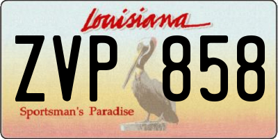 LA license plate ZVP858