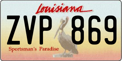 LA license plate ZVP869