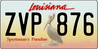 LA license plate ZVP876