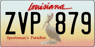 LA license plate ZVP879