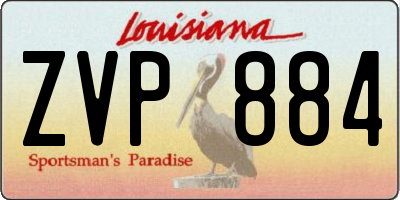 LA license plate ZVP884