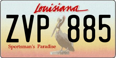LA license plate ZVP885