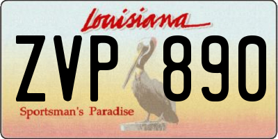 LA license plate ZVP890