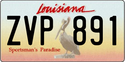 LA license plate ZVP891