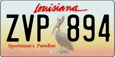 LA license plate ZVP894