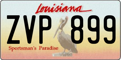 LA license plate ZVP899