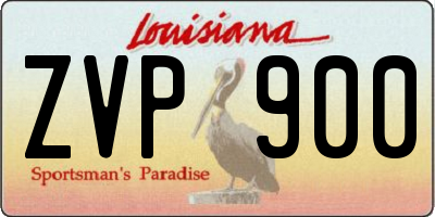 LA license plate ZVP900
