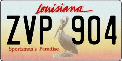 LA license plate ZVP904