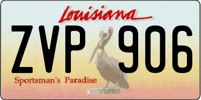 LA license plate ZVP906