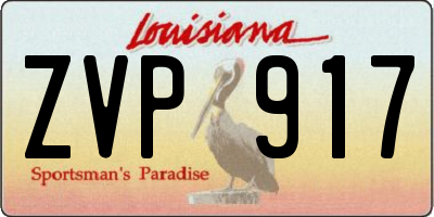 LA license plate ZVP917