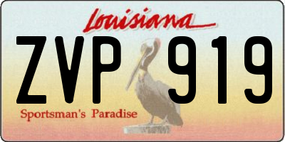 LA license plate ZVP919