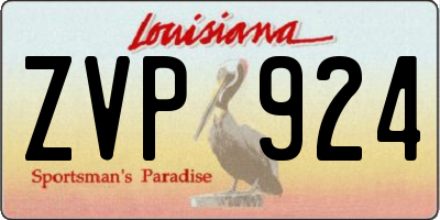 LA license plate ZVP924