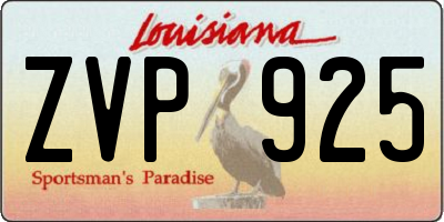 LA license plate ZVP925