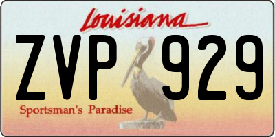 LA license plate ZVP929