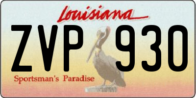 LA license plate ZVP930
