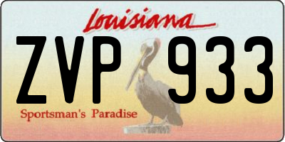 LA license plate ZVP933